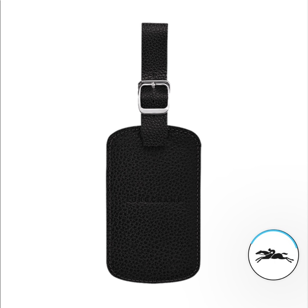 Longchamp Foulonne Luggage Tag in Black Leather. NWOT.